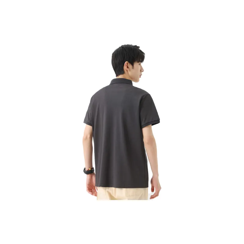 BALENO Fashion Print Business Casual Lapel Loose Fit Short Sleeved T Shirts Top Summer Men's-2