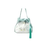 Metallic Yarn Satin-Cyan