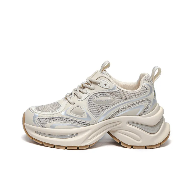 WOOS BOBO Abrasion Resistant, Breathable, Lightweight, Height Increasing Low Top Chunky Sneakers Women's-4