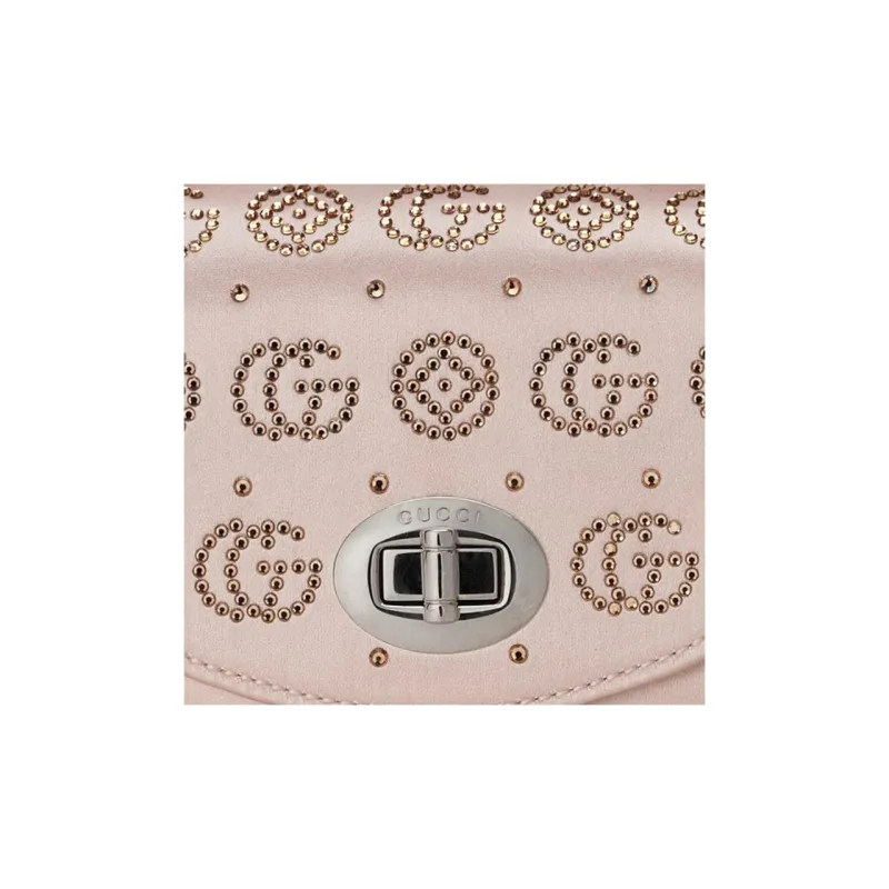 GUCCI Silk Satin Portable Crossbody Bag Shoulder Bag Kids' Light Pink-7