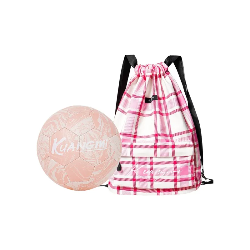 Kuangmi Size 5 Ball Soccer PU Machine Stitched Soccer Ball Unisex Pink-14