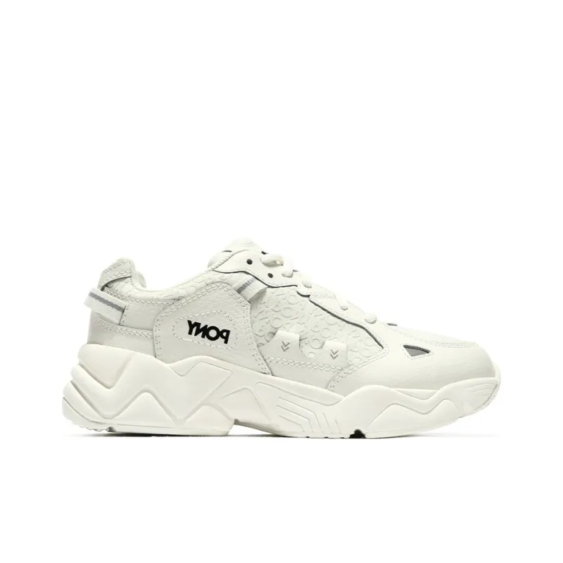 PONY Slip Resistant And Abrasion Resistant Coverage Low Top Chunky Sneakers Men's White-1