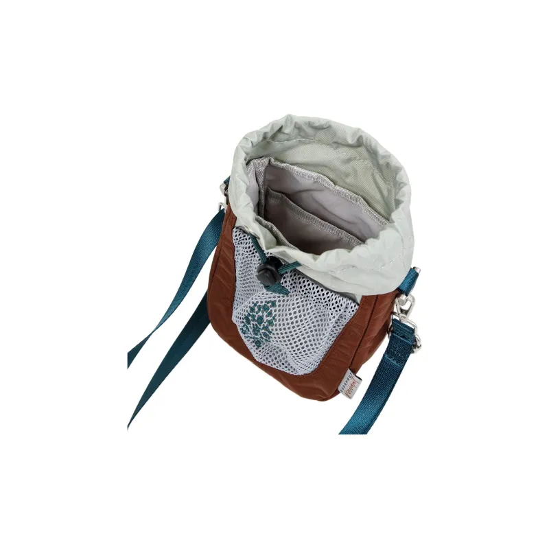 Doughnut Fp Movement Collaboration Nylon Crossbody Bags Shoulder Bags Unisex Light Gray With Chestnut Accents-6