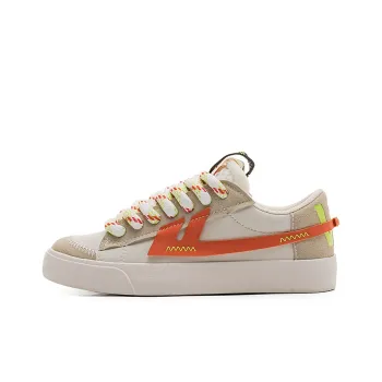 Warrior Puffy Shoes Wear resistant Lightweight Breathable And Non slip. Low Top Skateboard Shoes Unisex White Black