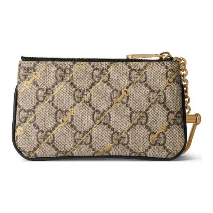 GUCCI Canvas Key Pouch Women's Black & Ebony-3