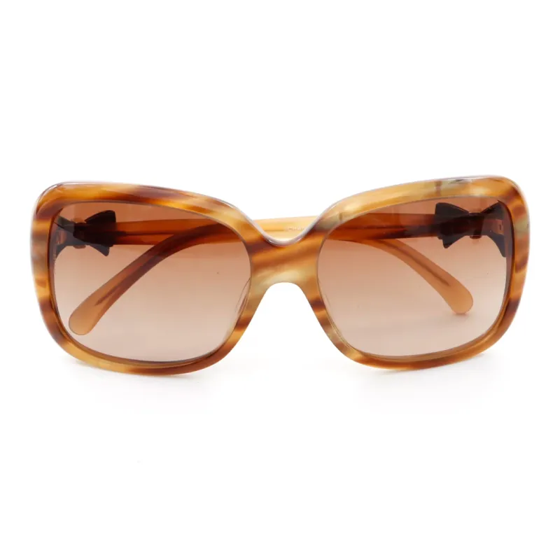 CHANEL Pre-Owned 2000s CC Bow-detail Rectangle-frame Sunglasses-1