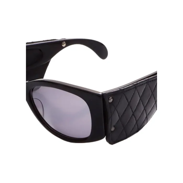 CHANEL 2000s Oval frame Diamond quilted Sunglasses-2