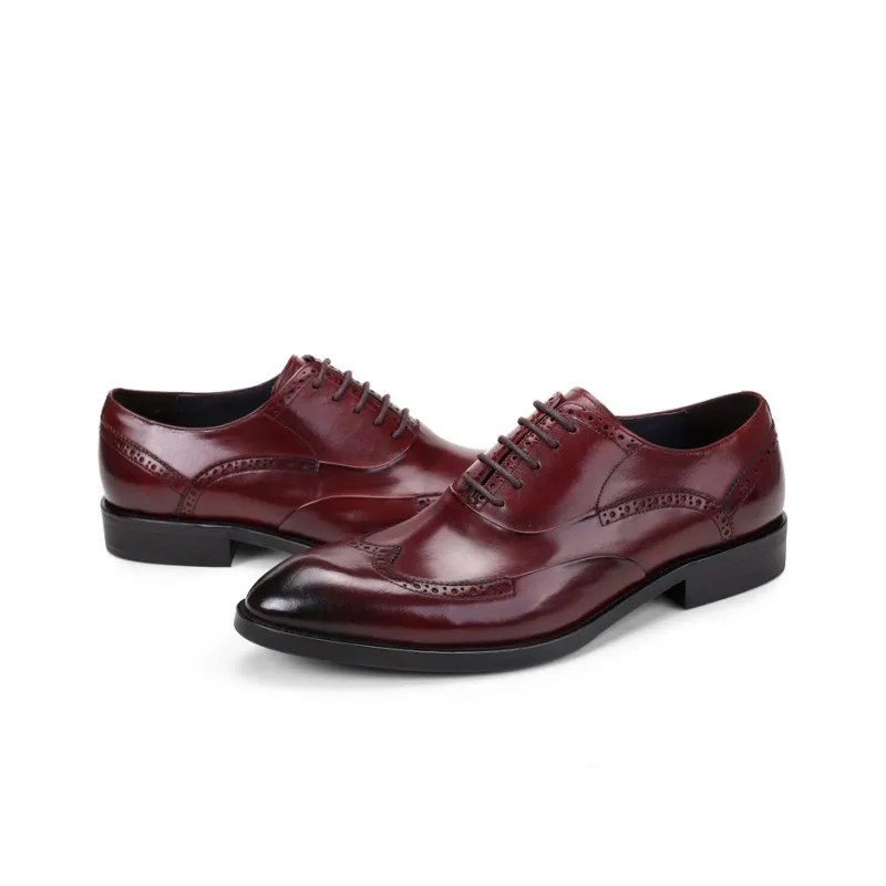 ASTON M.JAZZ Dress Shoes Men Low Top Black/Burgundy/Coffee/Brown-9