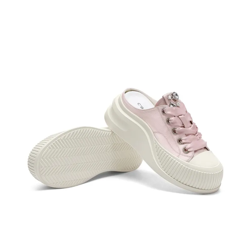 C°BANNER Canvas Shoes Women's Low Top Pink-3