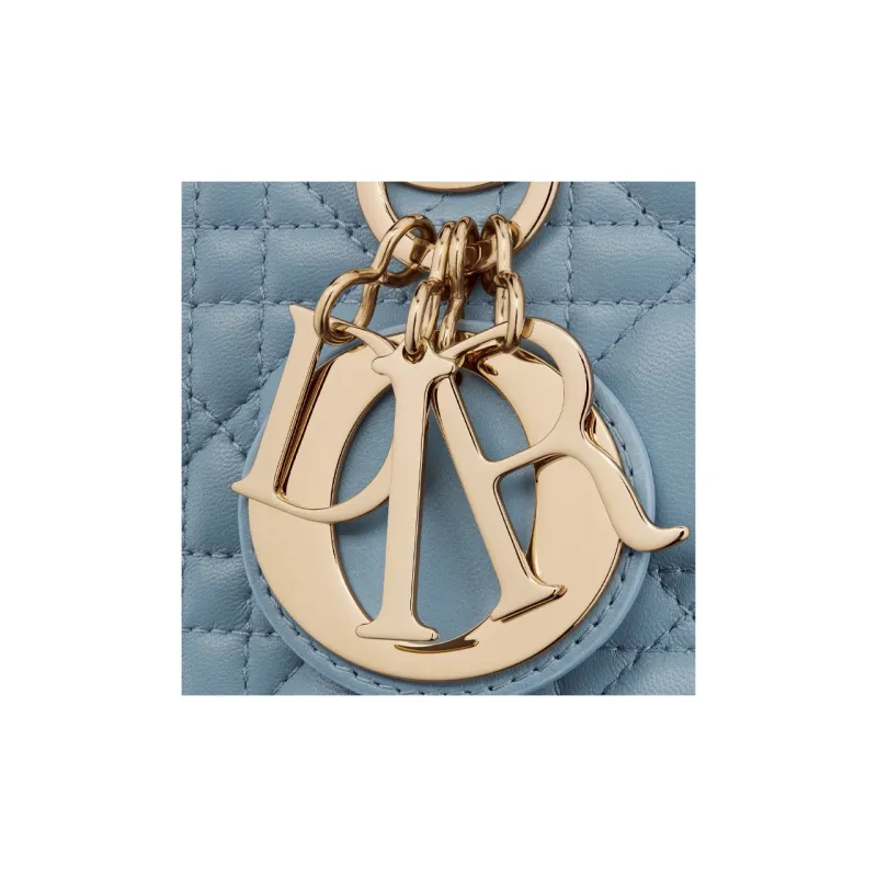 DIOR Lady DiorMy ABCDior Sheepskin Dior Bag Shoulder Bag Crossbody Bag Handbag Small Size Women's Sky Blue-5