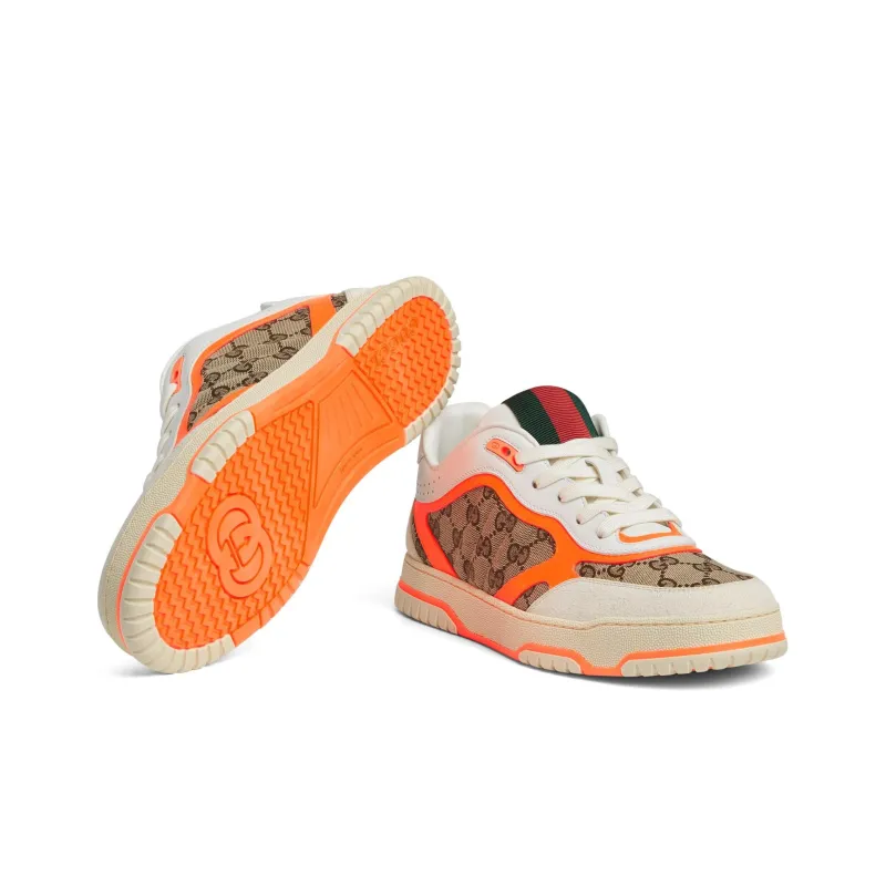 GUCCI Re Web Sneaker 'GG Canvas Beige Bright Orange'-5