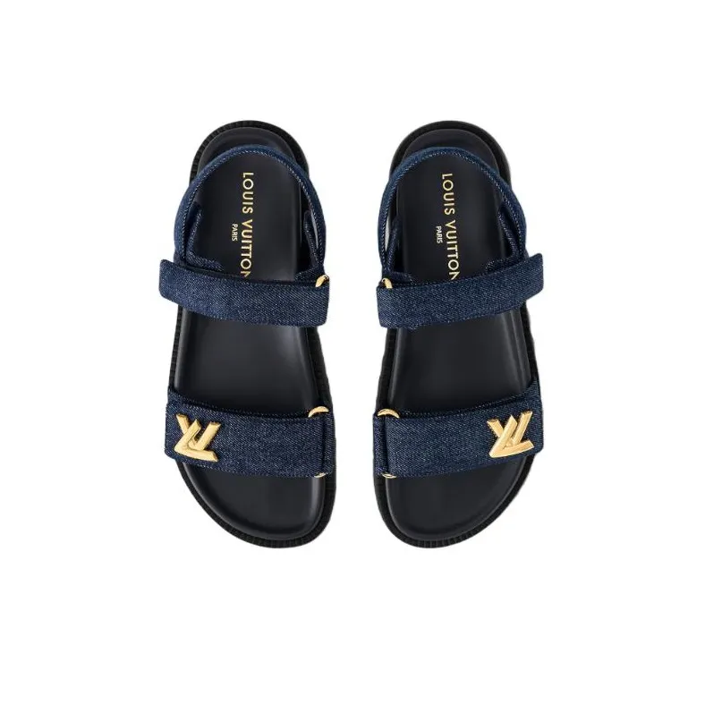 LOUIS VUITTON Sunset Beach Sandals Women's Blue-4