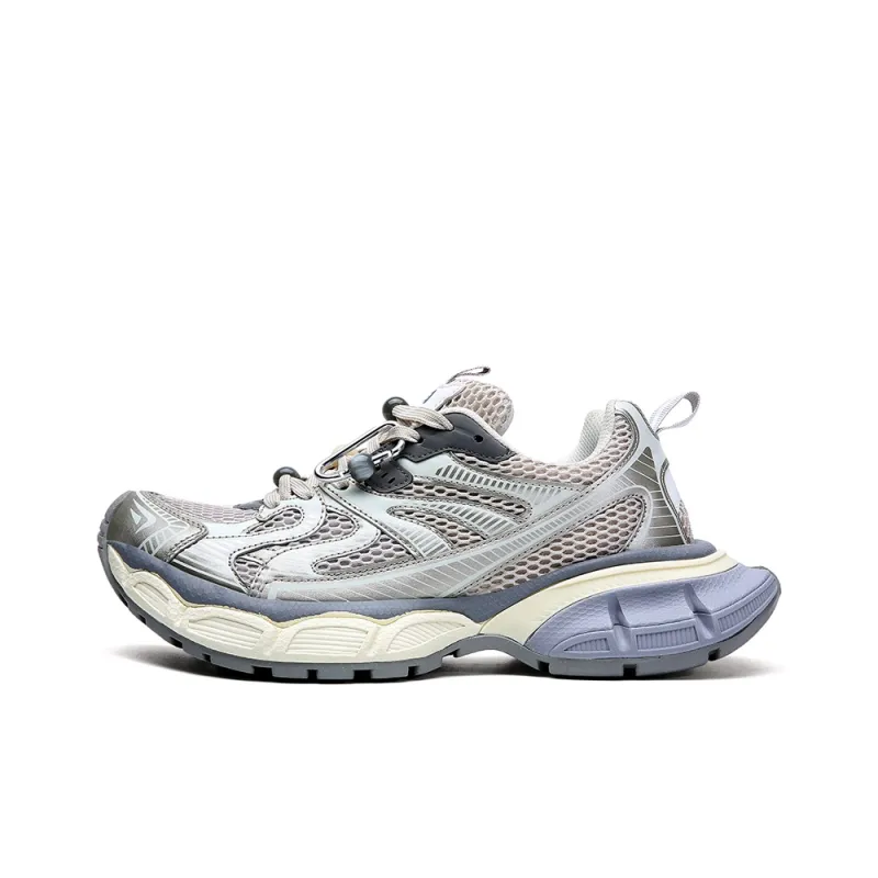 PONGFINITY Chunky Sneakers Unisex Low Top Silver-0