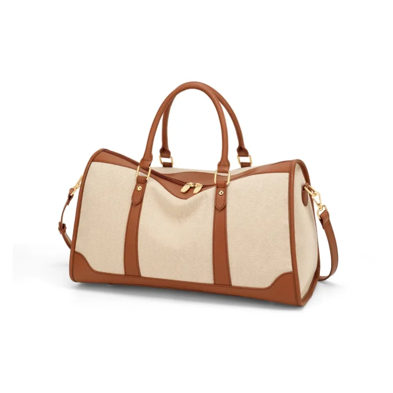 Simvay Clos Fabric With Synthetic Leather Handbag Crossbody Bag Travel Bag Regular Women's Apricot-1