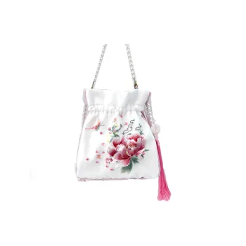 Boniu Metallic Yarn Satin, Silk One Shoulder Crossbody Handbag Medium Size Women's