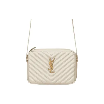SAINT LAURENT LOU Cow Leather Camera Bag, Crossbody Bag, Shoulder Bag Women's Soft Milk White