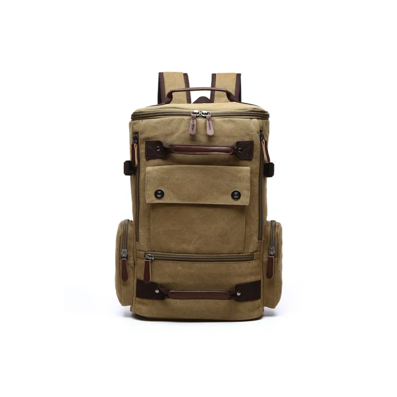CMLZIUA Canvas Backpack Regular Unisex Coffee/Blue/Black/Khaki/Gray/Green Camouflage/Yellow Camouflage/Army Green-12