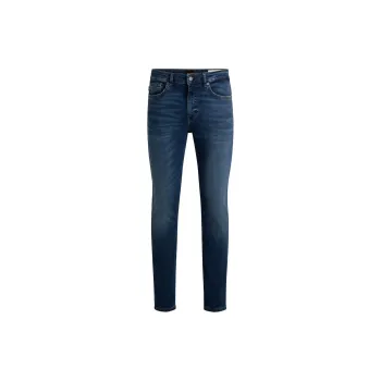 HUGO BOSS Slim-Fit Jeans In Red-Cast Soft-Motion Denim Jeans Men's Dark Blue