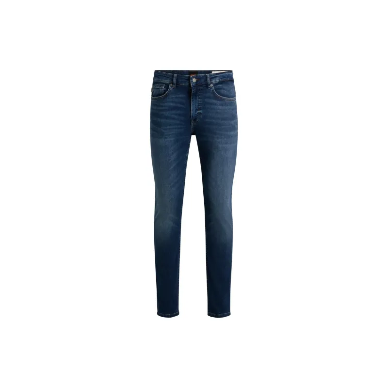 HUGO BOSS Slim-Fit Jeans In Red-Cast Soft-Motion Denim Jeans Men's Dark Blue-0