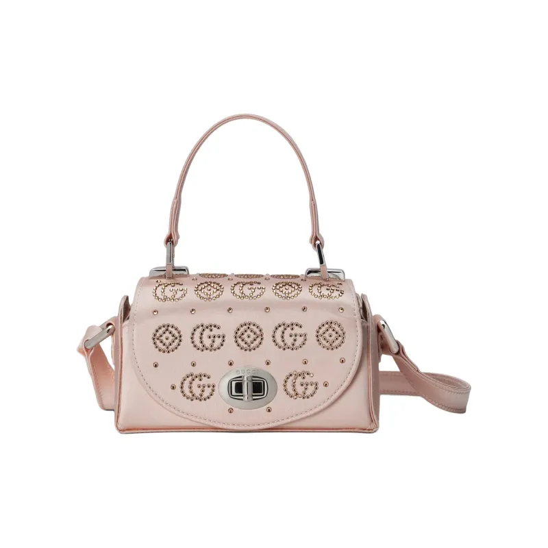 GUCCI Silk Satin Portable Crossbody Bag Shoulder Bag Kids' Light Pink-0
