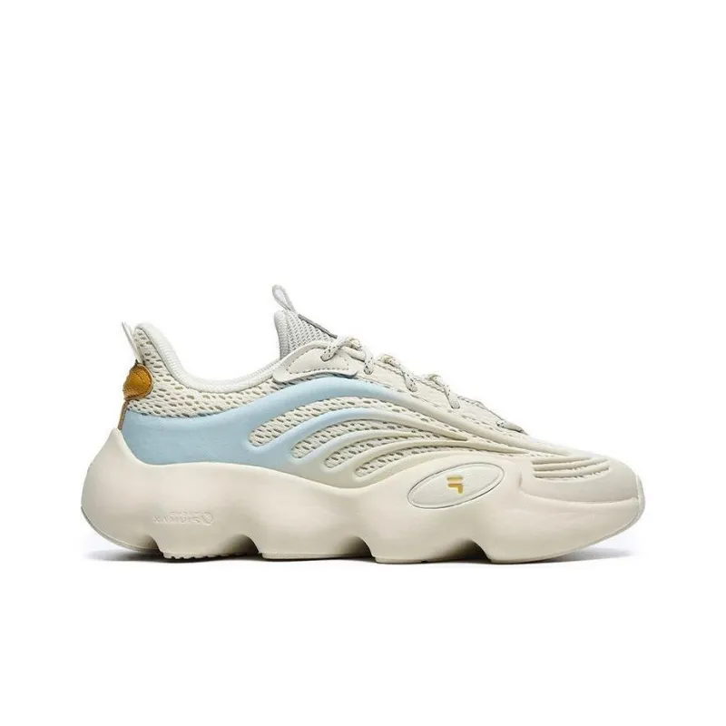 FILA FUSION Ray 3 Cushioning Anti-Slip And Wear-Resistant Low-Top Casual Shoes Women's Yellow Gray-1