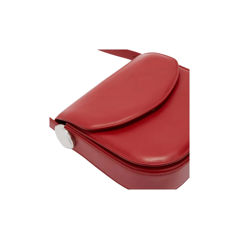 JIL SANDER Leather Crossbody Bag, Shoulder Bag Women's Deep Cherry Red-3