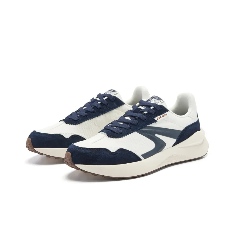 QIAODAN Strong Wind Blows Monologue Lightweight Rebound Low Top Casual Shoes Men's Nova Blue Ivory-4