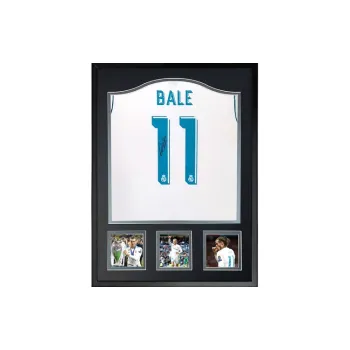 Three For Gareth Bale 17-18 Real Madrid Signed Soccer Apparel Jersey Framed With SA Certificate