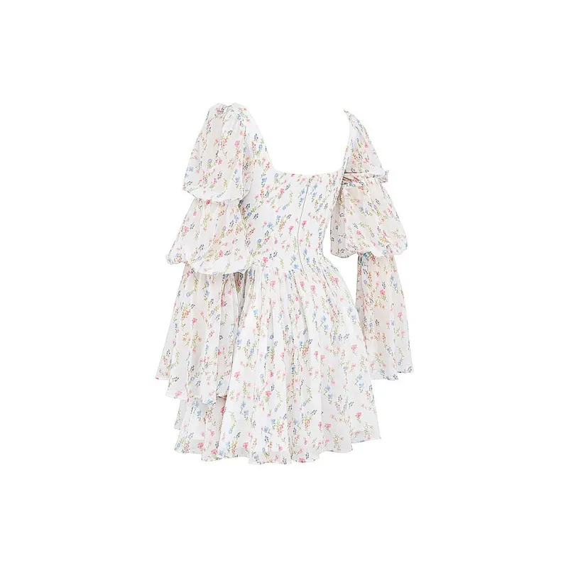 HOUSE OF CB SANCIA Long Sleeved Dress Women's White/White-8