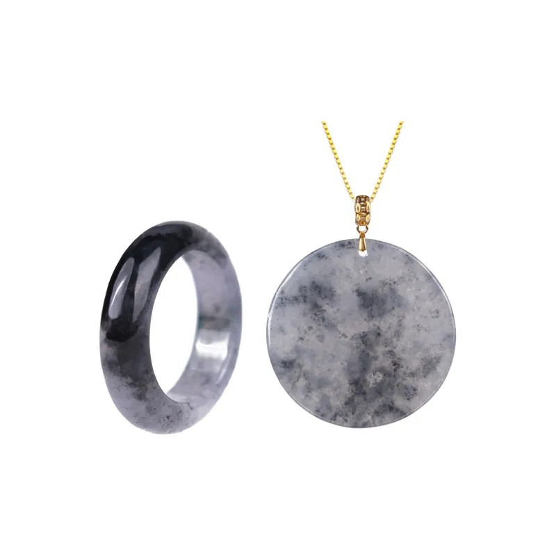 Clear Snow Glutinous Jade Jadeite Rings Unisex-9