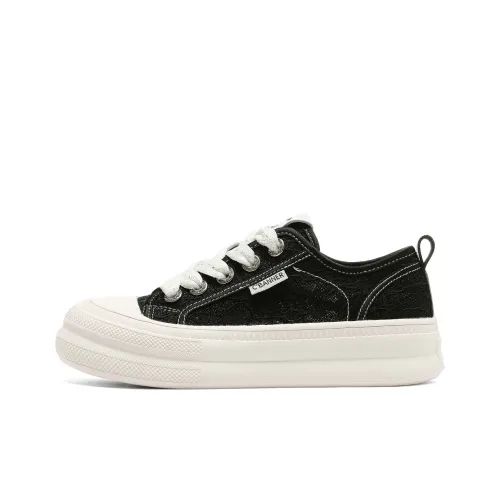 C°BANNER Skateboard shoes Bold Women's Low Top Black