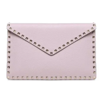 Valentino Grained Calfskin Clutch Women's Aqua Lilac