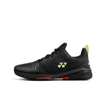 YONEX Power Cushion Sonicage 3 Breathable Low Top Tennis Shoes Unisex Black Cyan Lime Green