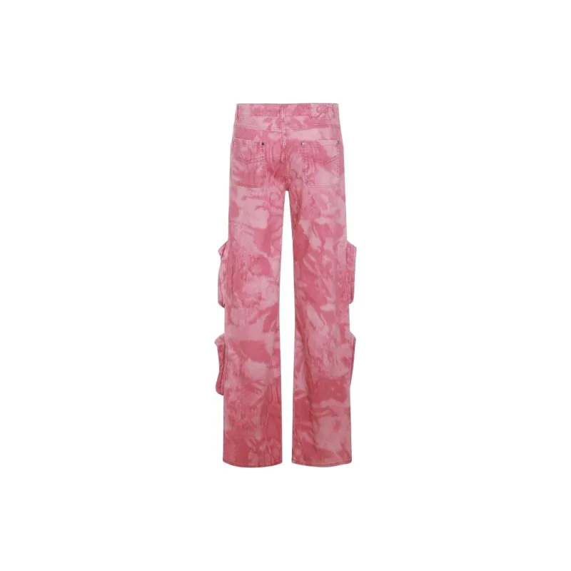 Blumarine Camouflage Printed Straight Leg Cargo Jeans-1