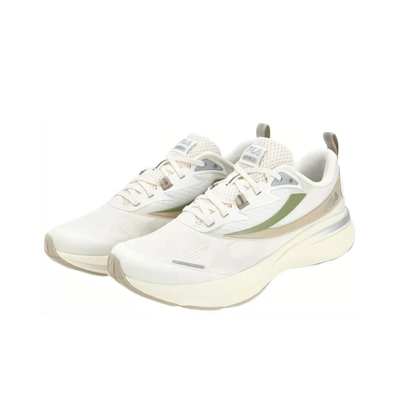 FILA NUVOLE Anti Slip Wear Resistant Low Top Running Shoes Men's Micro White-1