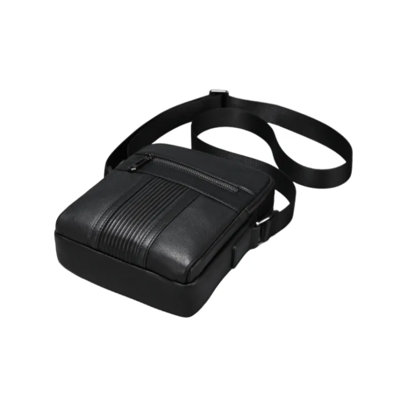 NOMK Top Grain Cow Leather Fanny Pack Small Crossbody Bag Shoulder Bag Crossbody Bag Regular Men's Black-5