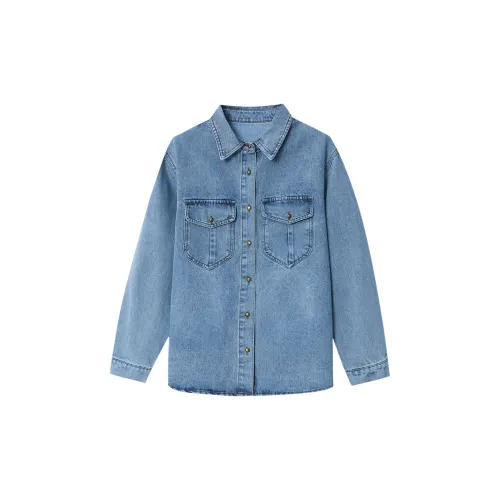 After Home Party Denim Jackets Women's Light Blue