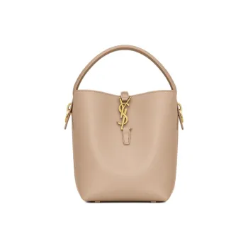 SAINT LAURENT Leather One Shoulder Handbags Small Size Women's Dark Beige