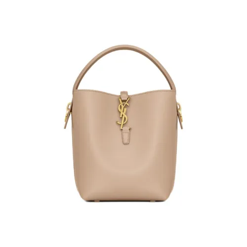 SAINT LAURENT Leather One Shoulder Handbags Small Size Women's Dark Beige
