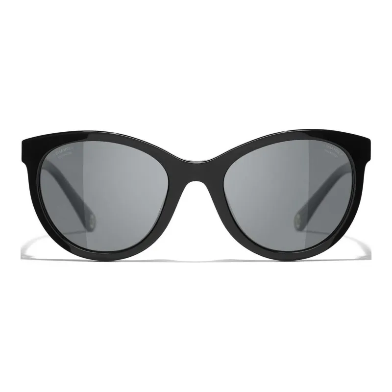 CHANEL Round Sunglasses Unisex Black-2
