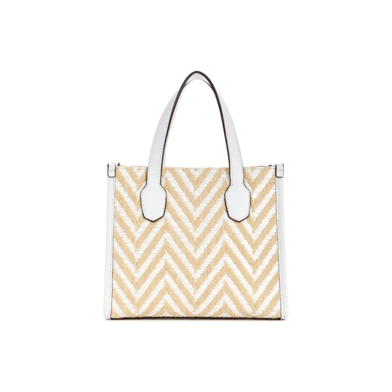GUESS Artificial Leather Tote Bag Shopping Bag Shoulder Bag Handbag Mini Women's White-2