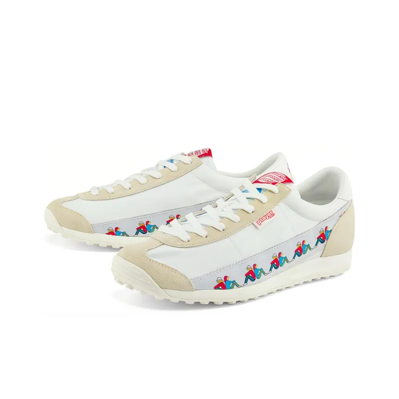 Kappa Cushioned Slip Resistant Abrasion Resistant Low Top Casual Shoes Unisex White-2
