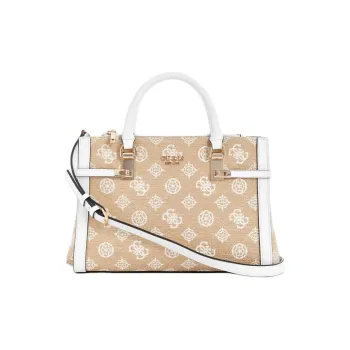 GUESS Faux Leather Tote Bag Shopping Bag Portable Crossbody Bag Shoulder Bag Women's White