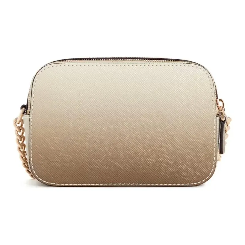 GUESS Imitation Cross Grain Leather Crossbody Camera Bag Women's Silver-3