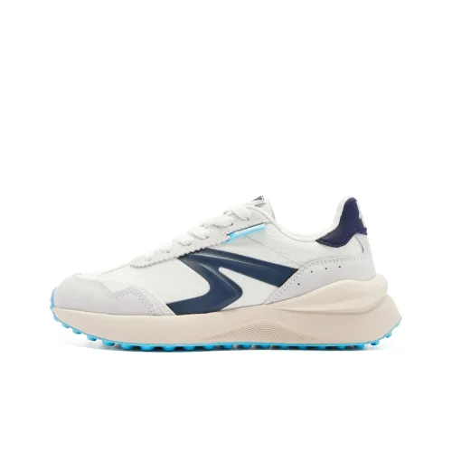 QIAODAN Strong Winds SE Casual Shoes Women's Low-Top Ivory Nova Blue