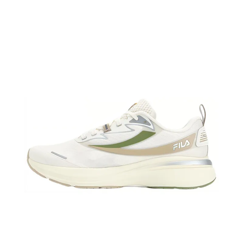 FILA NUVOLE Anti Slip Wear Resistant Low Top Running Shoes Men's Micro White-0
