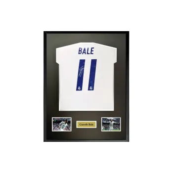 Three For Gareth Bale 16-17 Real Madrid Signed Soccer Apparel Jersey Framed With SA Certificate