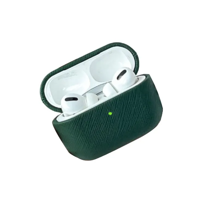 Compatibility AirPods 3/1/2/Pro 2 PC Niche Cross Leather Texture Minimalist Style Fully Enclosed Headphone Cases-97