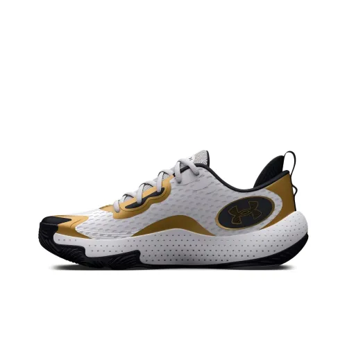 Under Armour Spawn 5 Basketball Shoes Men Low-Top White Gold