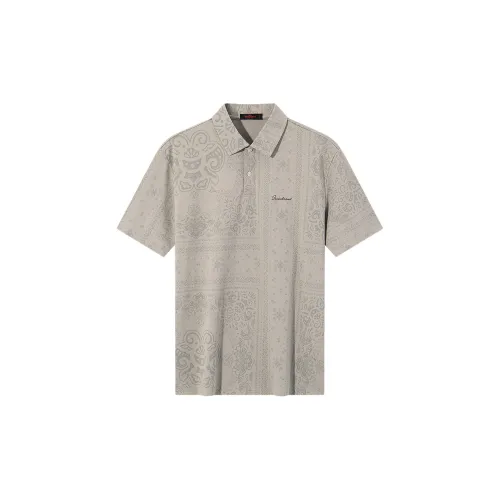 SEVEN Polo Shirts Men Beige Gray